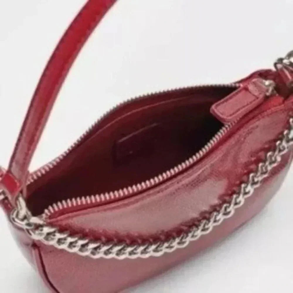 Urban Outfitters Red Baguette Vegan Leather Mini Bag - Picture 2 of 3
